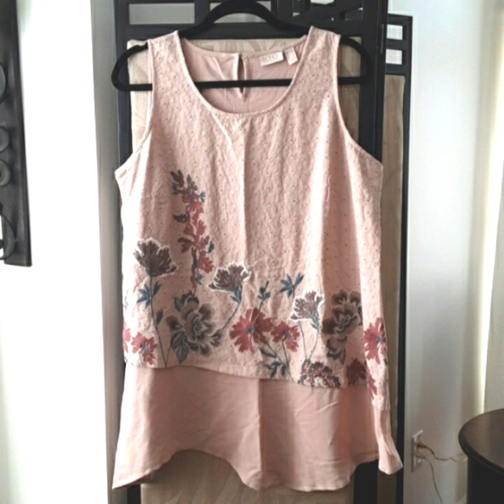 LOGO LAVISH Lori Goldstein tunic top SZ M